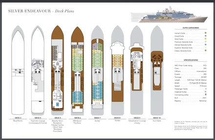Deck plan for Silver Endeavour - Antarctic vessel